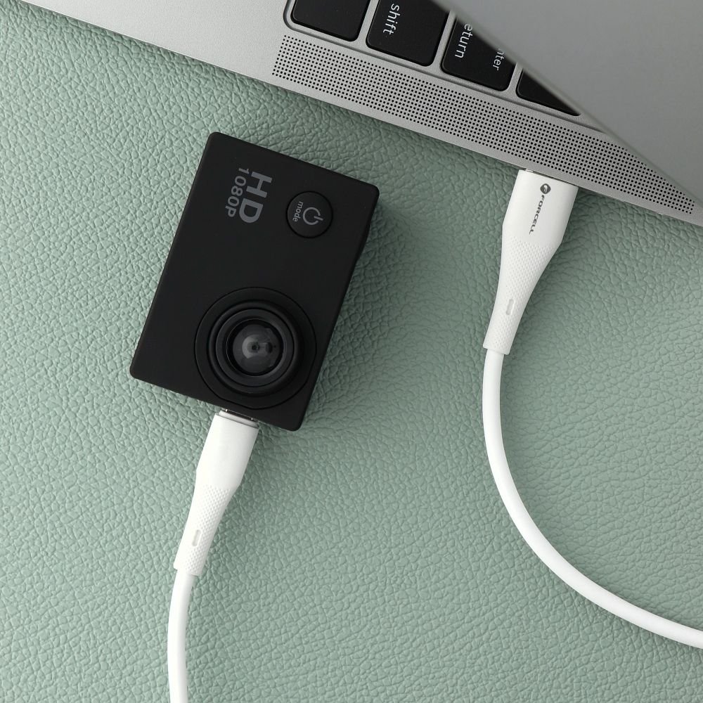 Cable USB A to Micro USB Forcell F-Energy QC3.0 2,4A 18W Silicone 1 m C341 white | Tech A Break