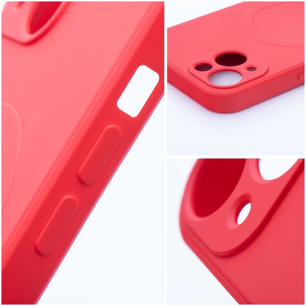 Case for iPhone 17 PRO MAX Silicone Mag Cover compatible with MagSafe (big hole) red | Tech A Break