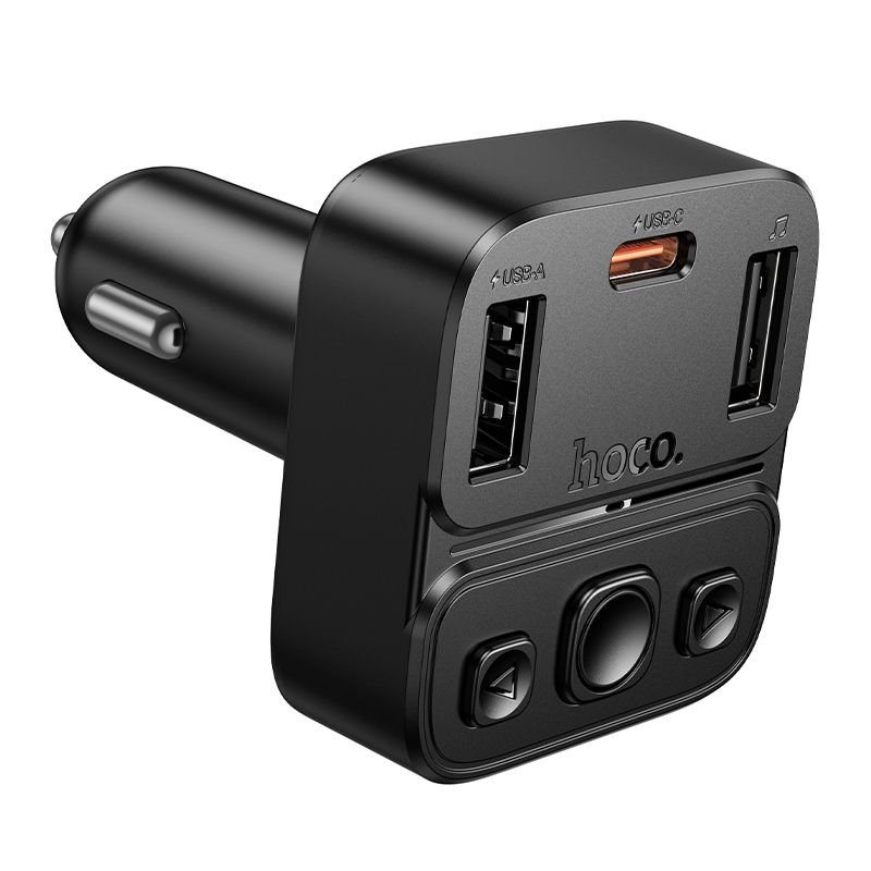 Car transmitter bluetooth Hoco USB A + USB C QC PD 35W E87 black | Tech A Break