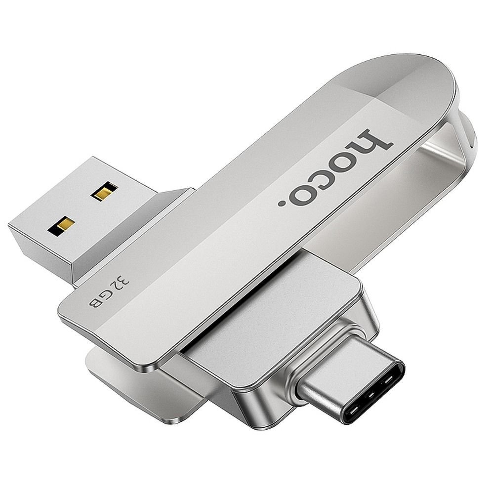 Pendrive 32GB USB 3.0 (USB A + USB C) Hoco UD10 silver | Tech A Break