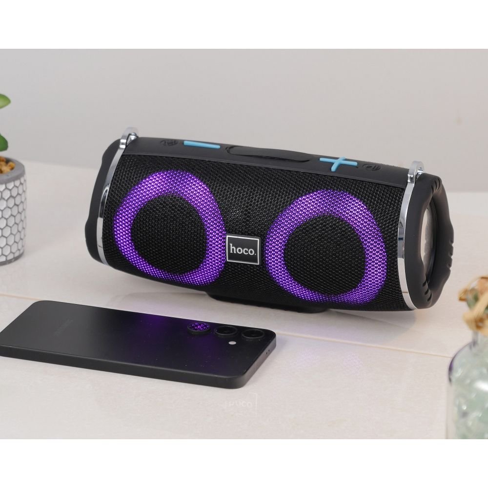 Wireless speaker LED 2 x 5W 2h Hoco HC12 black | Tech A Break