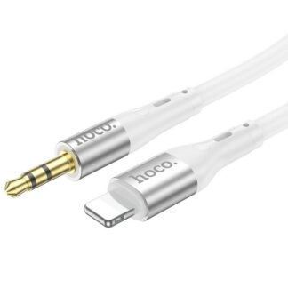 Cable AUX Jack 3,5 mm to Lightning Hoco 1 m UPA22 white | Tech A Break