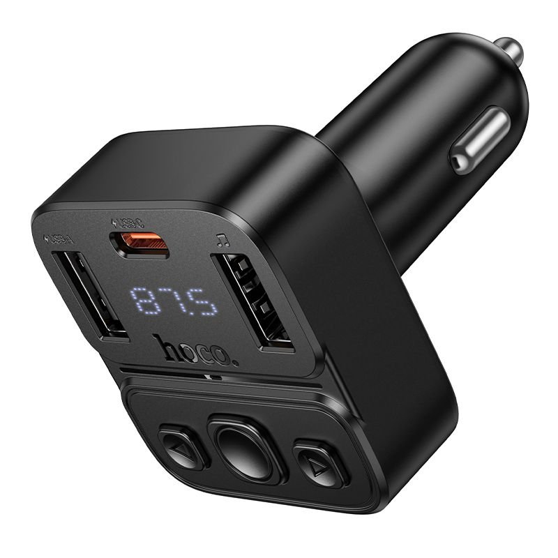 Car transmitter bluetooth Hoco USB A + USB C QC PD 35W E87 black | Tech A Break