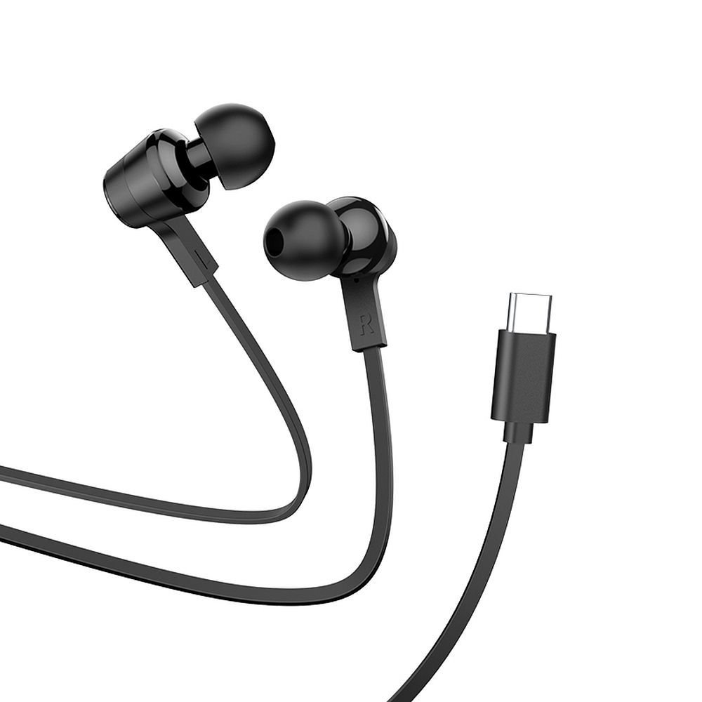 Wire earphones USB C Hoco M86 black | Tech A Break