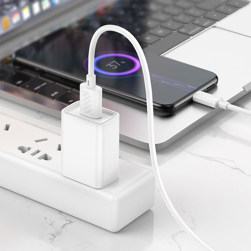 Cable USB A to Micro USB Hoco 2,4A 1 m X88 white | Tech A Break
