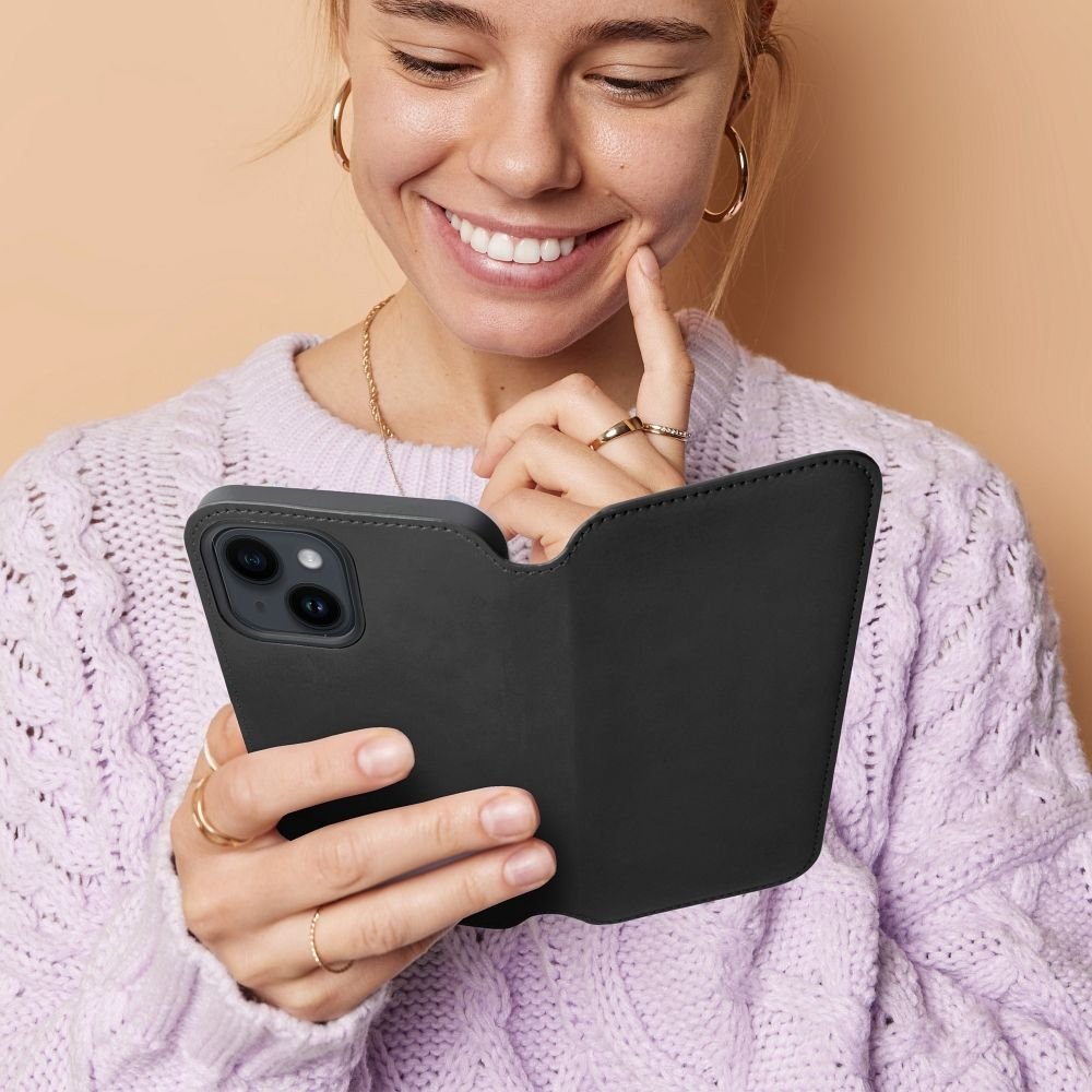 DUAL POCKET Book case for IPHONE 15 Plus black | Tech A Break