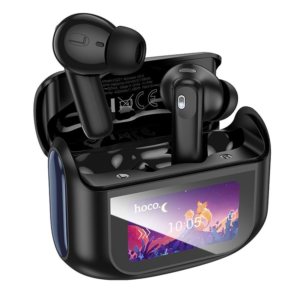 Wireless earphones Hoco with touch screen TWS ANC ENC EQ21 midnight black | Tech A Break