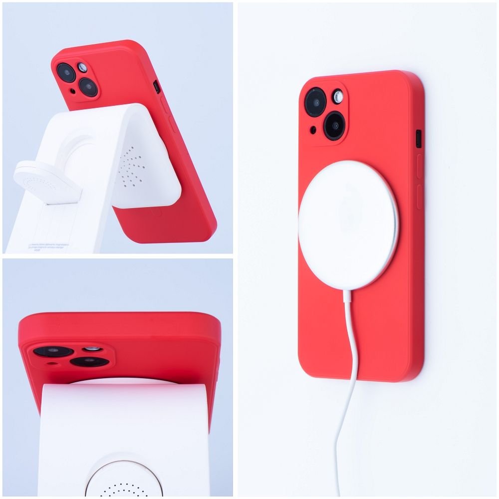 Case for iPhone 17 PRO MAX Silicone Mag Cover compatible with MagSafe (big hole) red | Tech A Break