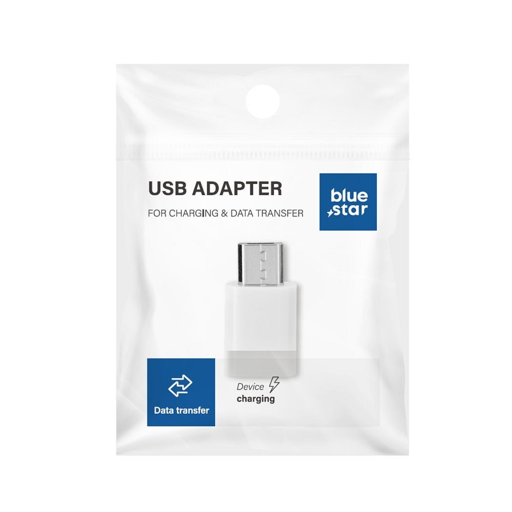 Adapter Type C to Micro USB Blue Star – white | Tech A Break