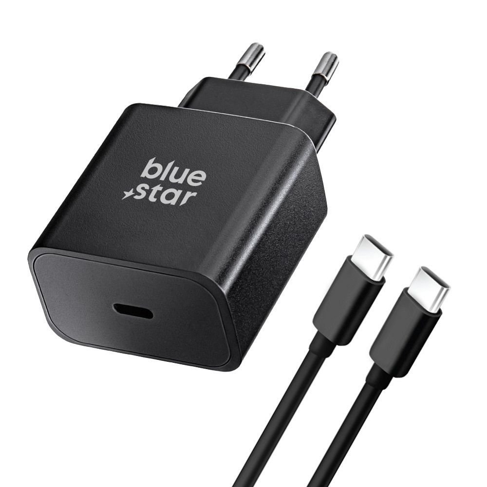 Phone charger Blue Star USB C QC4.0 PD 3A 25W + cable USB C to USB C TFB-TC-25WPD black | Tech A Break
