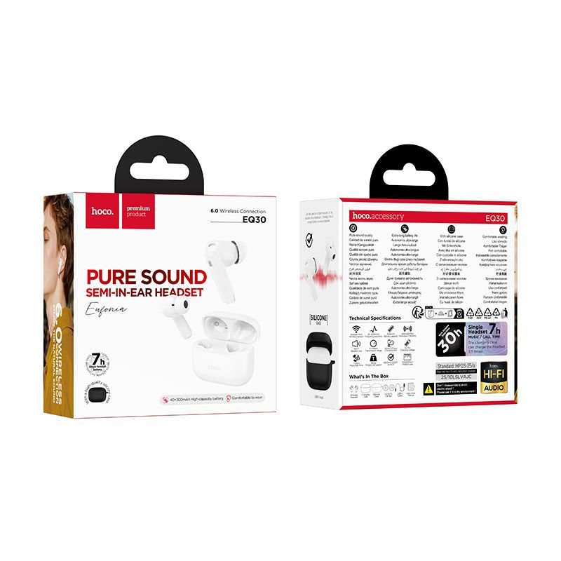 Wireless earphones Hoco TWS EQ30 white | Tech A Break