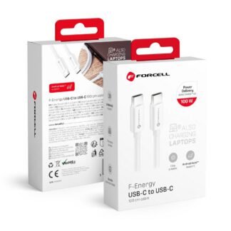 Cable USB C to USB C Forcell F-Energy QC4.0 PD 5A 100W 1 m C339 white | Tech A Break