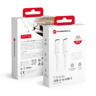 Cable USB C to USB C Forcell F-Energy QC4.0 PD 3A 60W 0,5 m C338 white | Tech A Break