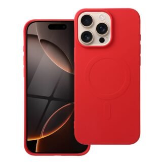 Case for iPhone 16 PRO MAX Silicone Mag Cover compatible with MagSafe (big hole) red | Tech A Break