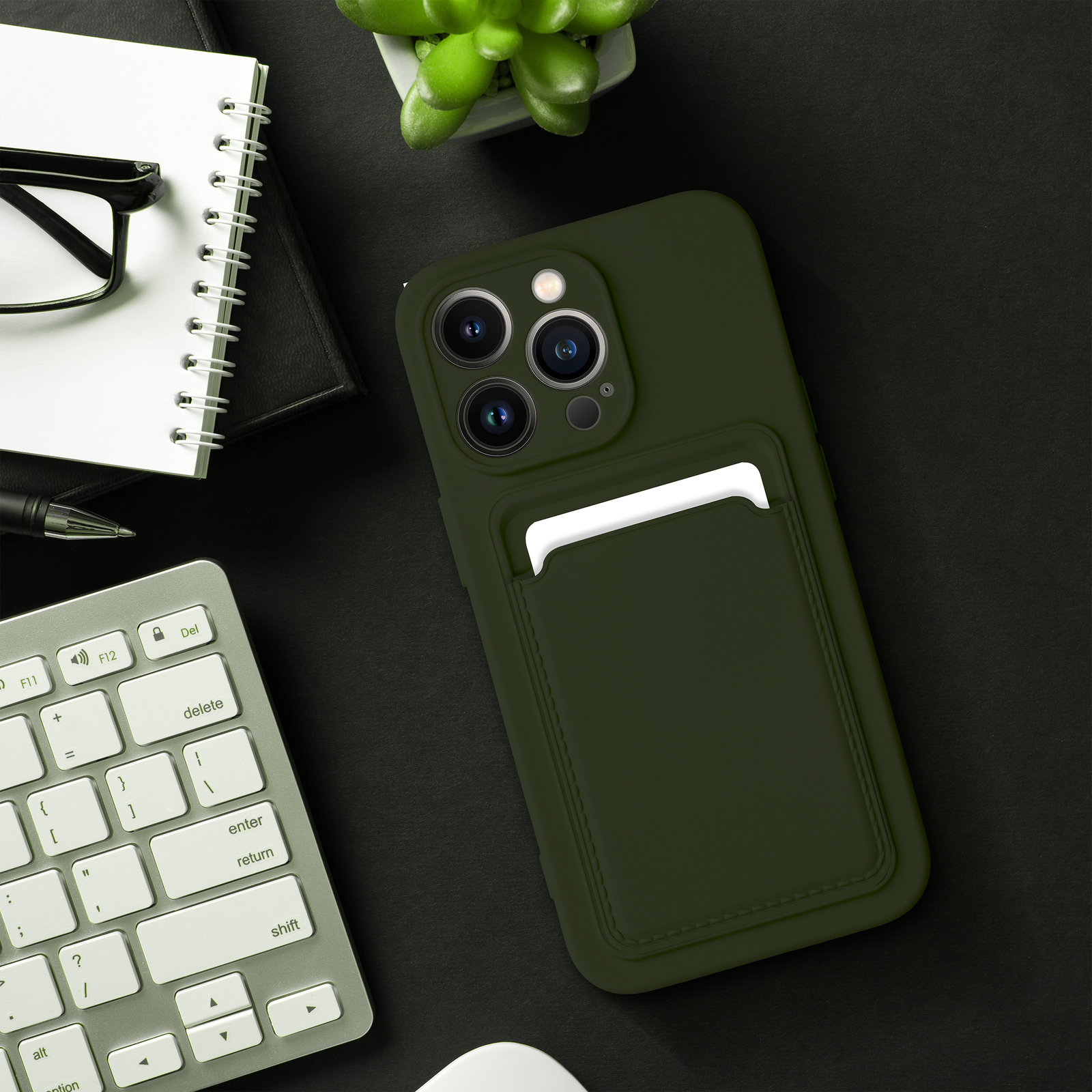 Case for iPhone 15 PRO Card Case zielony | Tech A Break