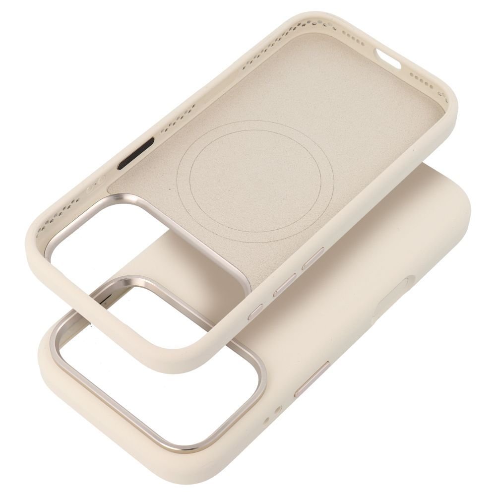 Case for iPhone 17 PRO Forcell F-Protect Frame Premium compatible with Magsafe antique white | Tech A Break