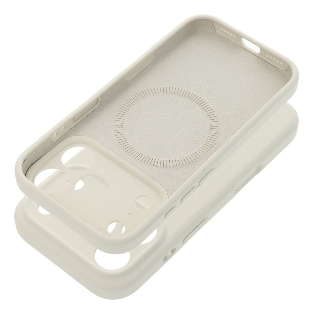 Case for iPhone 15 PRO Forcell F-Protect Rubber Premium compatible with MagSafe antique white | Tech A Break
