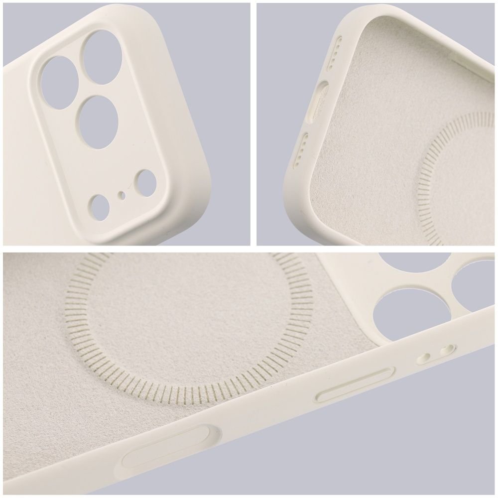 Case for iPhone 15 PRO Forcell F-Protect Rubber Premium compatible with MagSafe antique white | Tech A Break