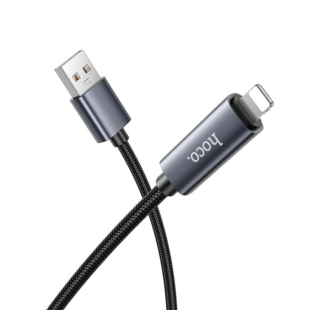 Cable USB A to Lightning Hoco 2,4A with display 1 m X112 black | Tech A Break