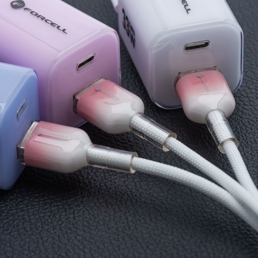 Cable USB A to USB C Forcell F-Energy QC4.0 3A 66W Gradient 1 m C352 white | Tech A Break