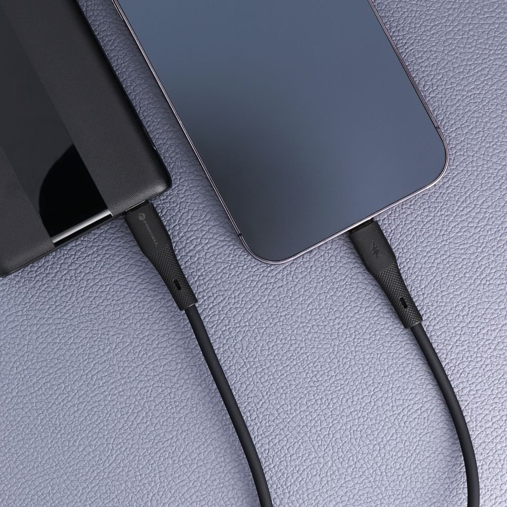 Cable USB C to Lightning Forcell F-Energy PD 3A 27W Silicone 1 m C346 black | Tech A Break