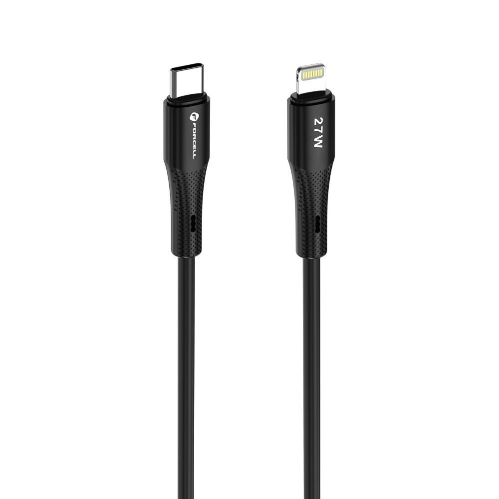 Cable USB C to Lightning Forcell F-Energy PD 3A 27W Silicone 1 m C346 black | Tech A Break