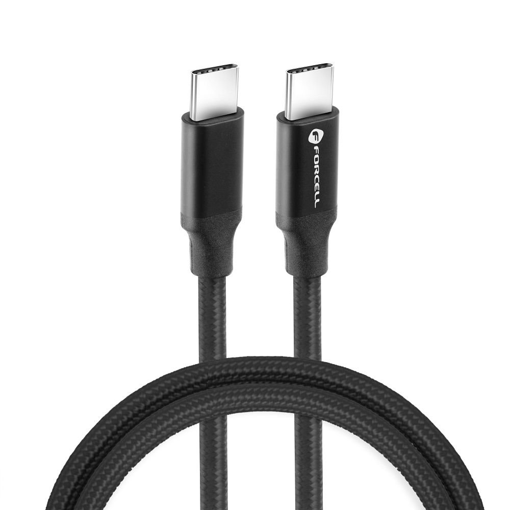 Cable USB C to USB C Forcell F-Energy QC4.0 PD 5A 100W E-mark / 4K / Thunderbolt / 20Gbit/s 1 m C391 black | Tech A Break