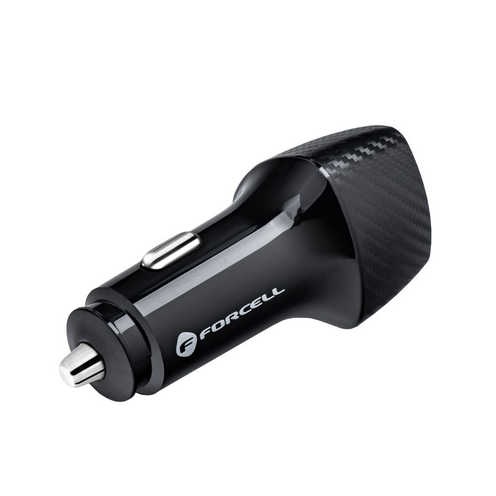Car charger Forcell F-Energy Carbon USB C QC3.0 PD 3A 20W + cable USB C to USB C CC50-1C black | Tech A Break