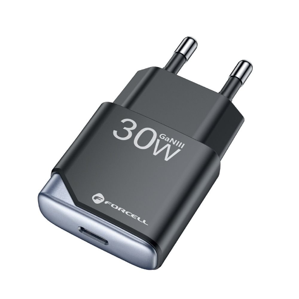 Phone charger Forcell F-Energy Ultra Slim GaN III USB C PD QC4.0 3A 30W B130101-E black | Tech A Break