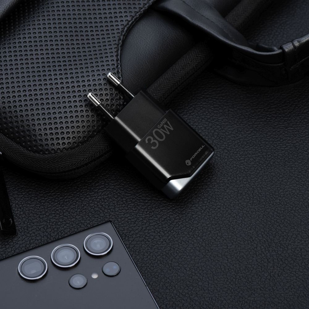 Phone charger Forcell F-Energy Ultra Slim GaN III USB C PD QC4.0 3A 30W B130101-E black | Tech A Break