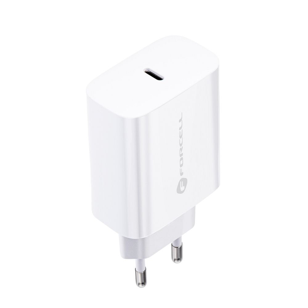 Phone charger Forcell F-Energy USB C QC4.0 PD 3A 25W + cable USB C to USB C TFK-TC-25WPD white | Tech A Break