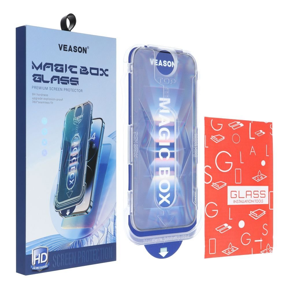 6D Pro Veason Easy-Install Glass + Applicator – for iPhone 15 black | Tech A Break