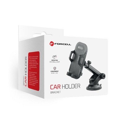 Car phone holder Forcell F-Grip Carbon Bracket mounting arm windshield / dashboard black | Tech A Break