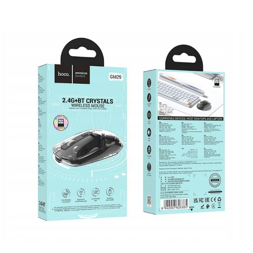 Wireless mouse Hoco 2,4G 1600 dpi GM29 dark night black | Tech A Break