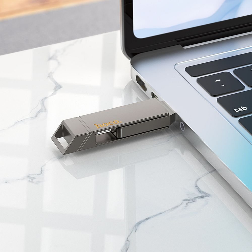 Pendrive 64GB USB 3.2 (USB A + USB C) Hoco UD15 gray | Tech A Break