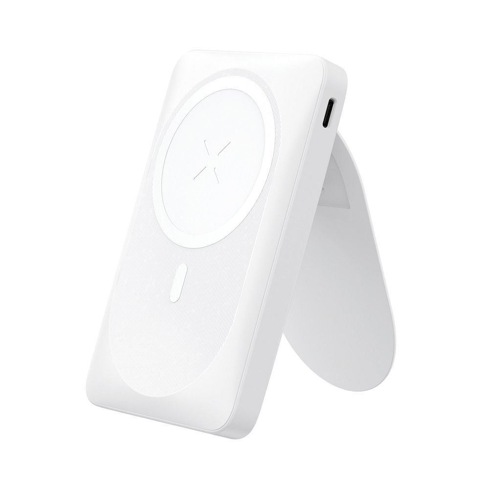 Powerbank compatible with MagSafe Forcell F-Energy MagStand F10K2 QC3.0 PD 5A 20W 10000 mAh white | Tech A Break