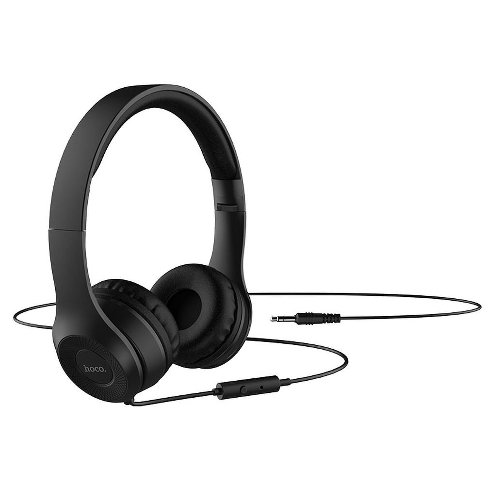 Wire headphones Jack 3,5 mm Hoco W21 black | Tech A Break