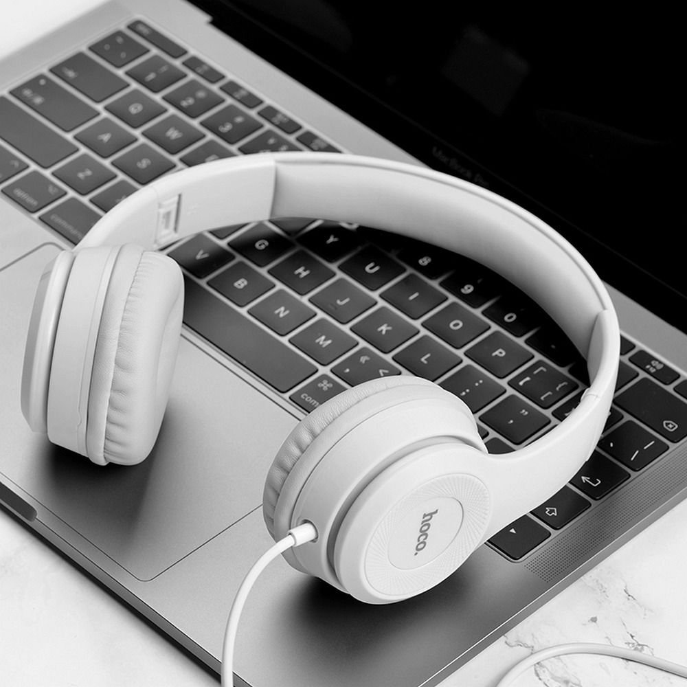 Wire headphones Jack 3,5 mm Hoco W21 grey | Tech A Break