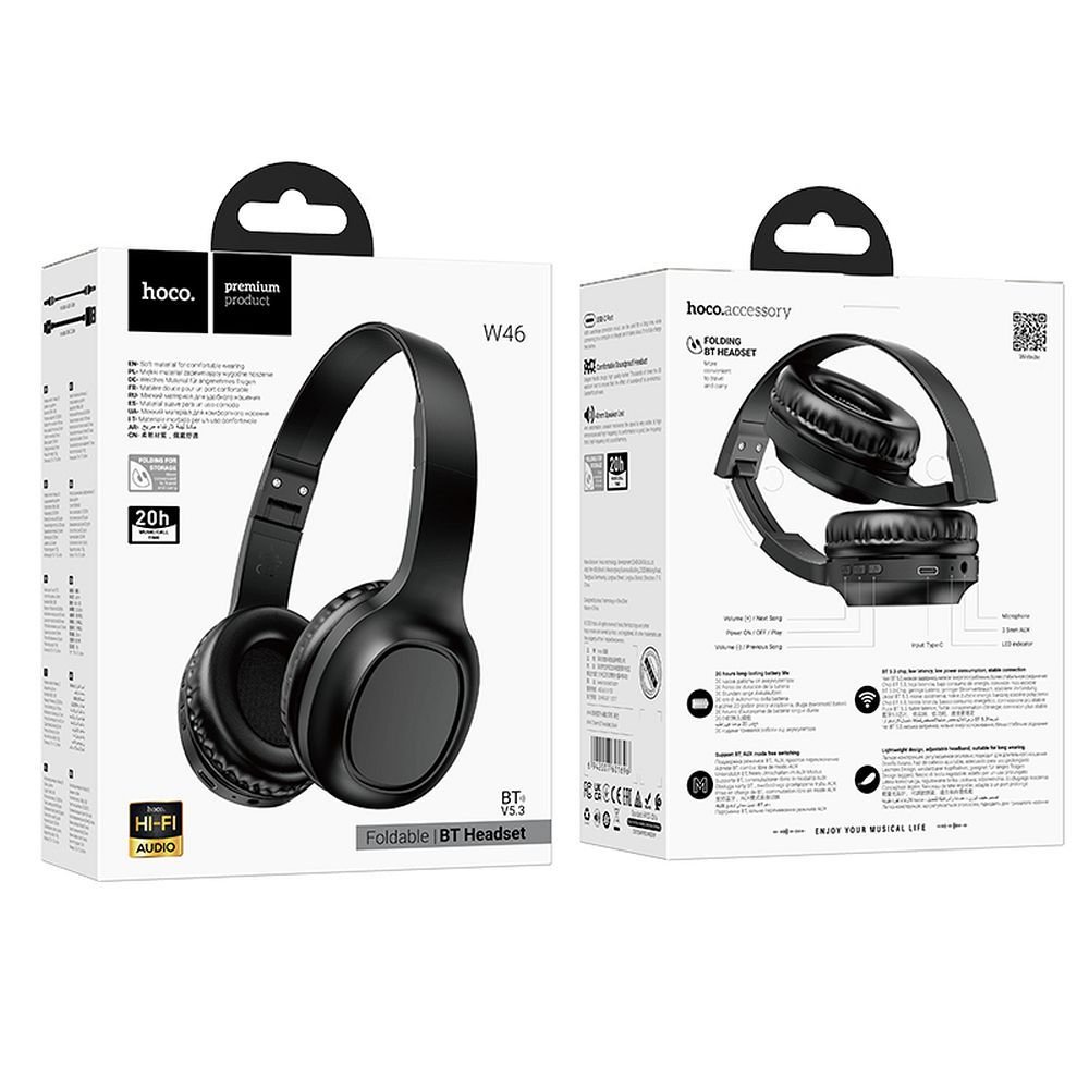 Wireless headphones Hoco W46 black - Image 5
