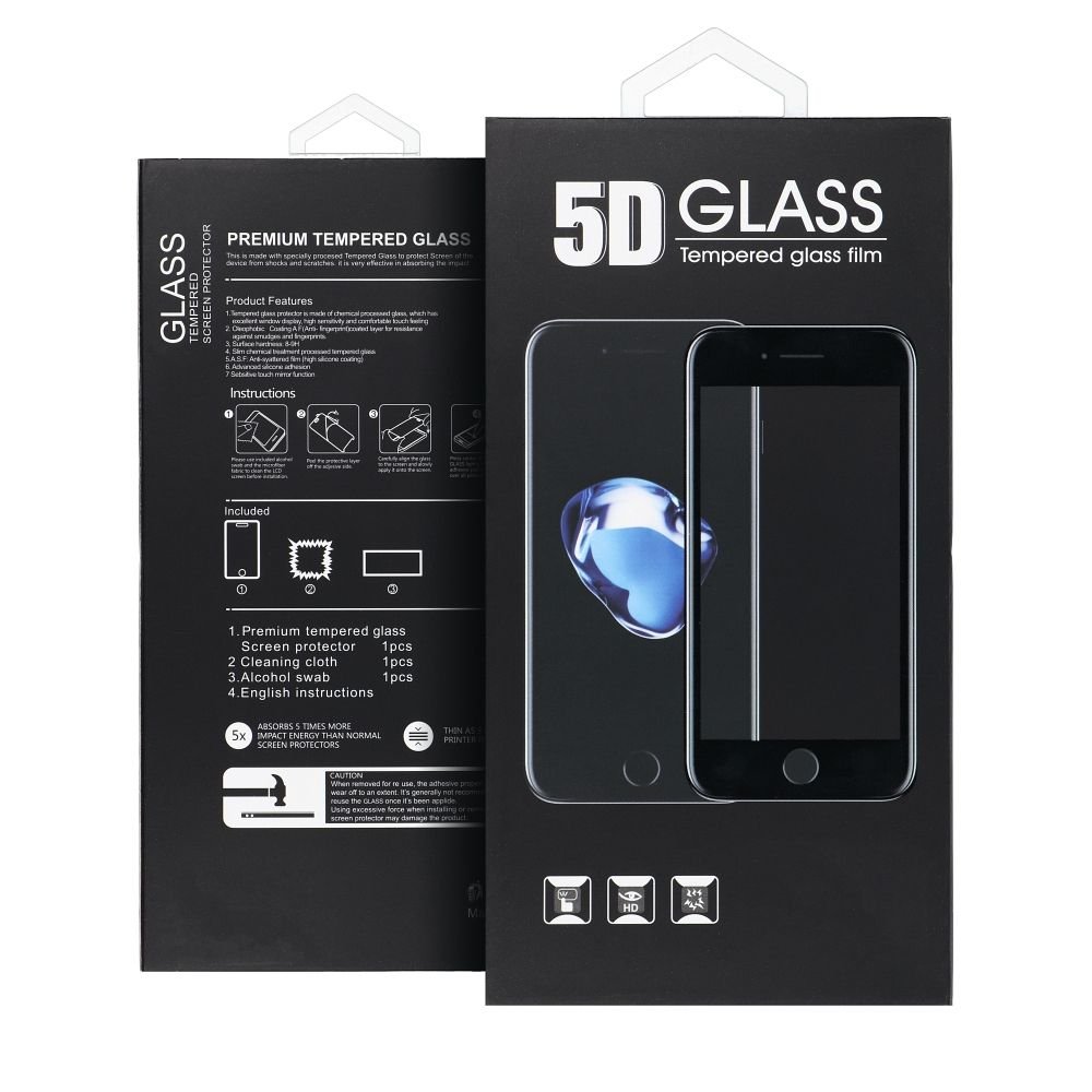 5D Full Glue Tempered Glass - for Samsung Galaxy A06 4G / A06 5G black - Image 2