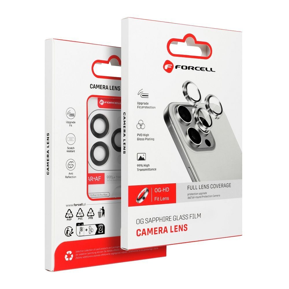 Camera glass to iPhone 14 / 14 Plus / 15 / 15 Plus Forcell Premium black