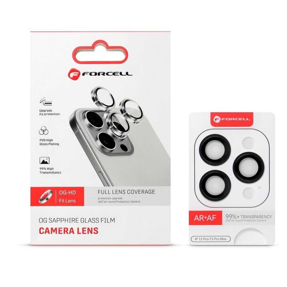Camera glass to iPhone 16 / 16 Plus Forcell Premium black - Image 2