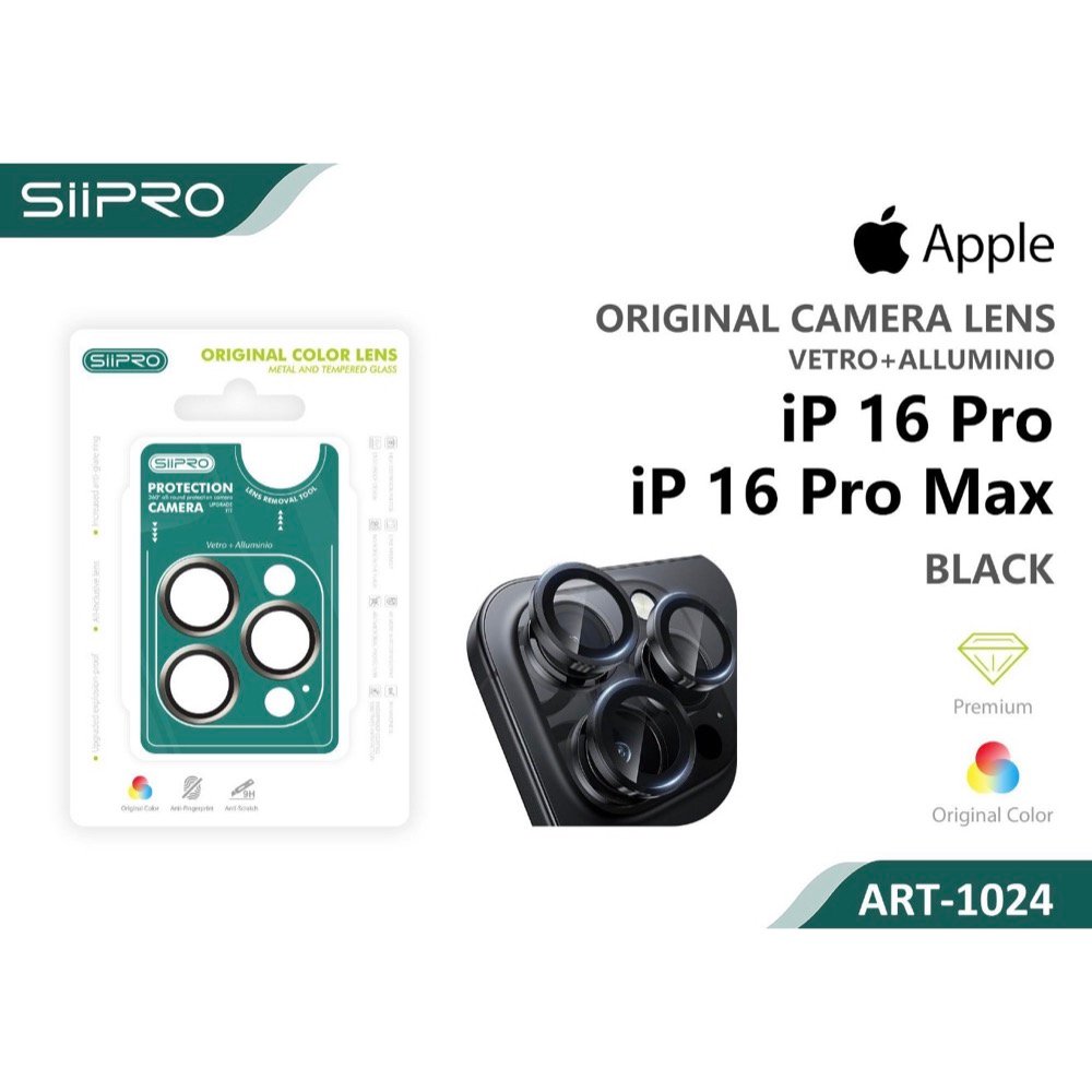 Προστασία Κάμερας iPhone 16 Pro/16 Pro Max Black