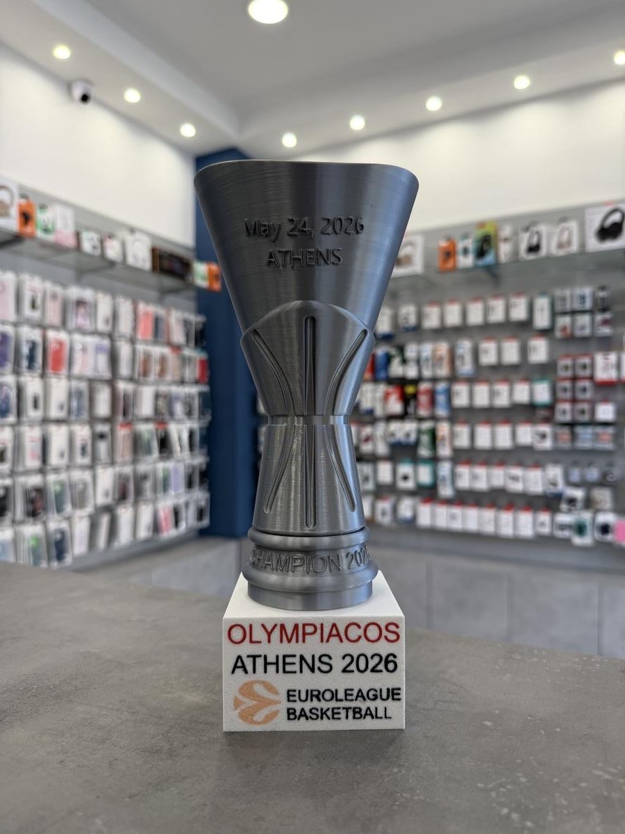 Κύπελλο Euroleague Olympiacos BC 2026 Replica με άσπρη βάση - Image 2