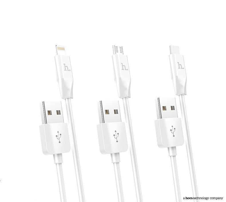 Cable USB A to Lightning Hoco 2,1A 2 m X1 white - Image 2