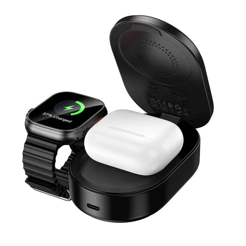 Hoco CQ23 Qi2.2 3in1 Folding Magnetic Wireless Fast Charger Black 25w - Image 2