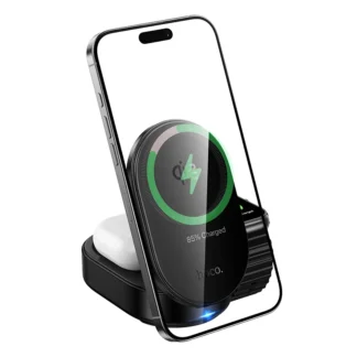 Hoco CQ23 Qi2.2 3in1 Folding Magnetic Wireless Fast Charger Black 25w