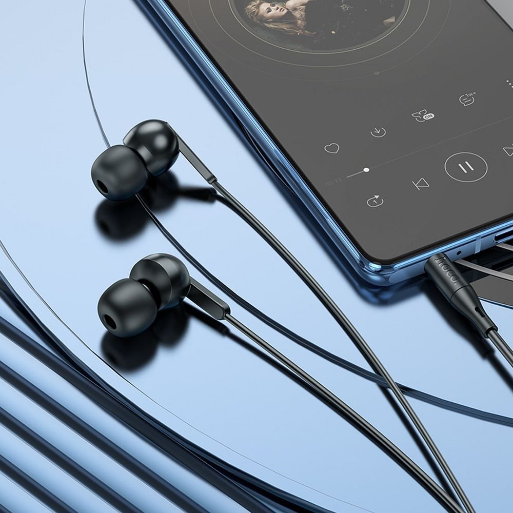 Wire earphones Jack 3,5 mm Hoco M124 black - Image 4