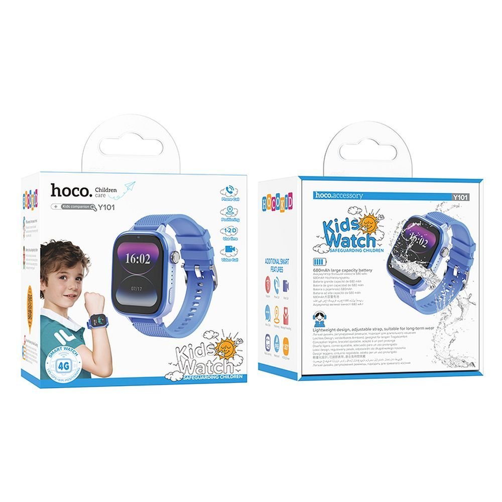 Smartwatch for kids Hoco 1,83` 4G GPS with call function Y101 blue - Image 7