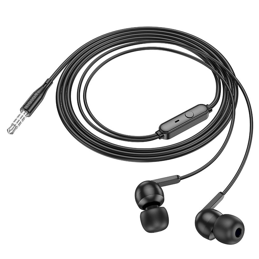 Wire earphones Jack 3,5 mm Hoco M124 black - Image 3